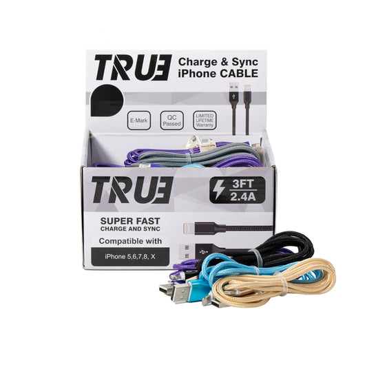 78324- True 3' Iphone 2.4A Cable 25ct