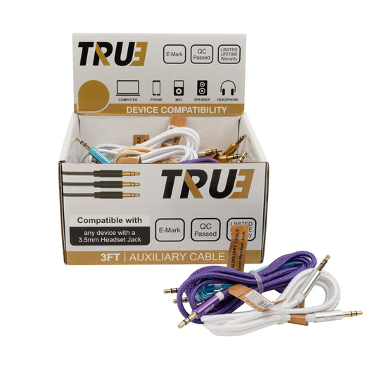 78338- True 3' Aux 3.5mm Cable 25ct
