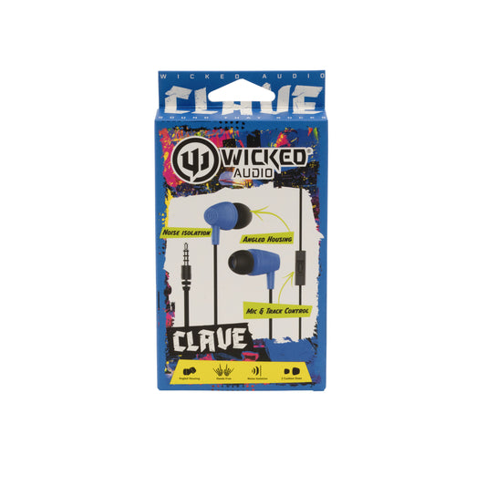 CHR01195- Clave Earbud W/Mic Blue