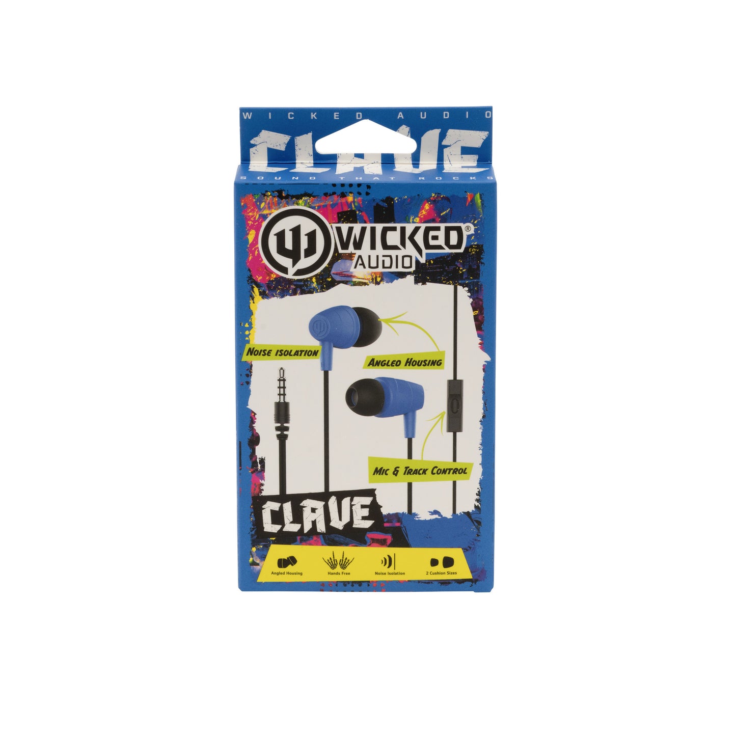 CHR01195- Clave Earbud W/Mic Blue