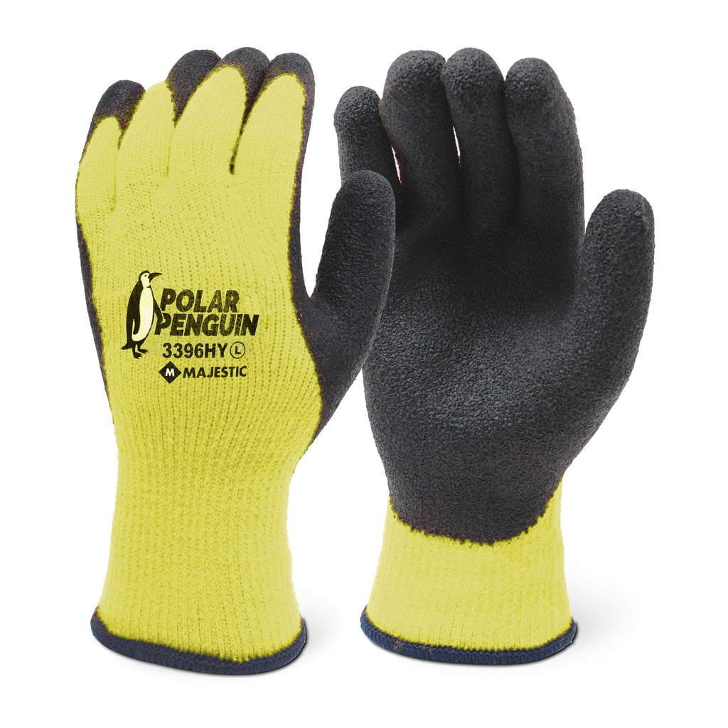 503- Lined Polar Penguin Hi Vis Latex Palm Glove