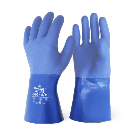 660- Unlined Atlas Blue Vinyl Glove