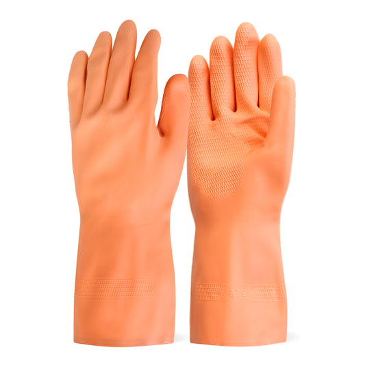 708- Unlined Orange Heavy Latex Glove