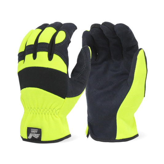 7609- Unlined Hi Vis Yellow Armor Skin Synthetic Leather Glove